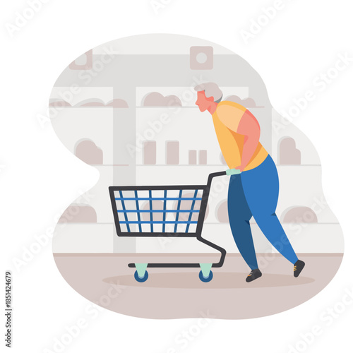 A man and his shopping cart