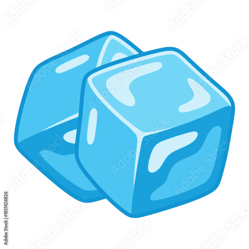 cartoon ice cube cold drink beverage flat color vector illustration template design
