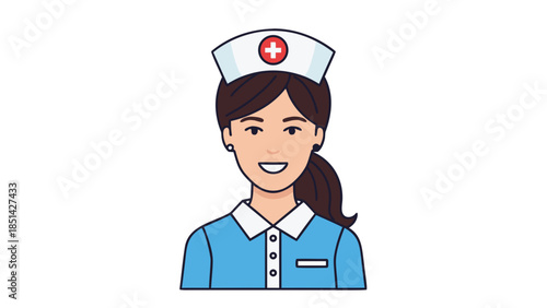 Friendly Nurse Character Illustration