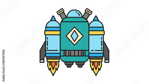 Futuristic Rocket Pack Graphic - Vector Illustration