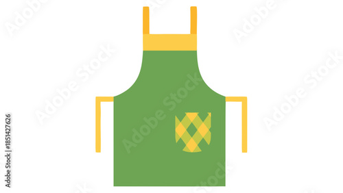 Green Apron with Yellow Plaid Pocket Icon