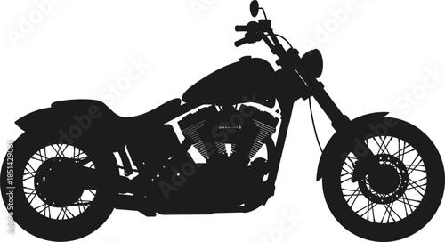 Motorcycle silhouette, cruiser bike outline, black and white design, transport artwork, biker culture, freedom ride, speed, power, lifestyle, vehicleMotorcycle silhouette, cruiser bike outline, le, 