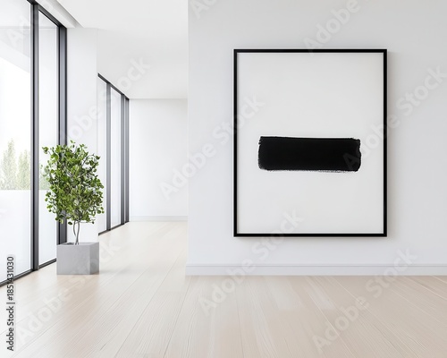 Rusticmodern hallway with wide plank floors and minimal wall art