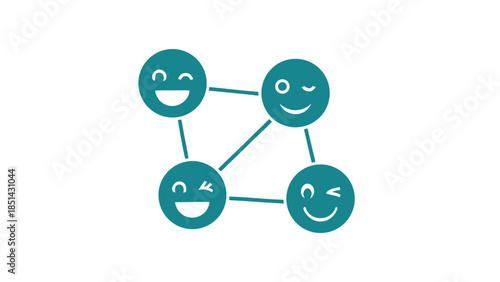 Happy Emoji Network Connection Icon
