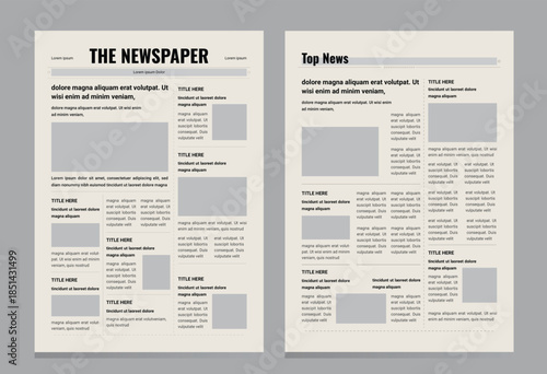 Clean Modern Newspaper Layout Design, minimal editorial template 