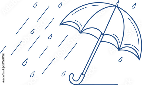 Umbrella protecting from rain drops weather protection