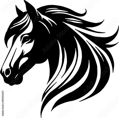 Symbol for horse head silhouette cute
