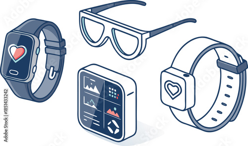 Smartwatch and VR glasses with digital display smart watch