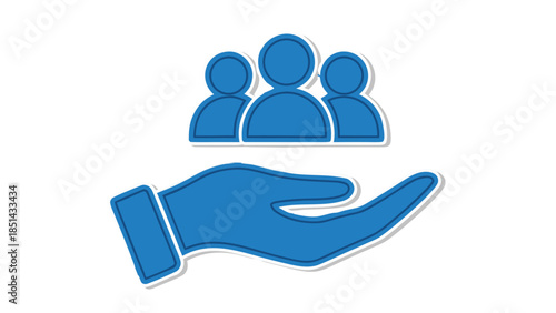 Icon of a Hand Holding a Group of People