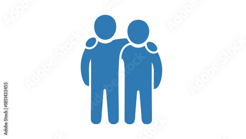 Icon of Two People with Arms Around Shoulders: Friendship and Support