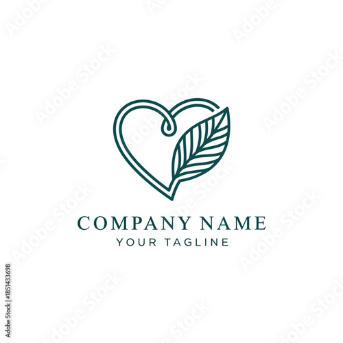 green heart logo vector