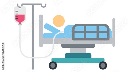 Medical Infusion and Patient Bed Flat Icon