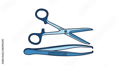 Medical Instruments: Forceps and Surgical Scissors Icon