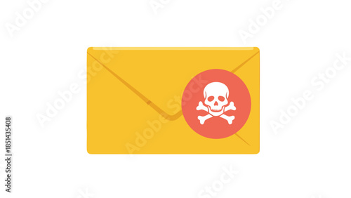 Malicious Email Icon: Danger, Spam, and Phishing Warning