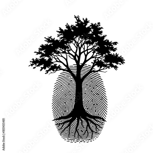 tree growing from fingerprint