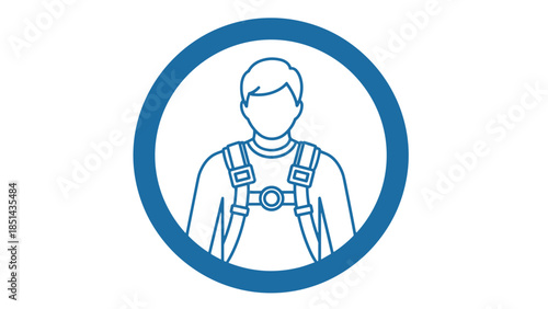 Man Wearing Safety Harness Icon