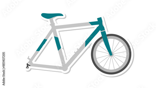 Modern Teal and Grey Bicycle Frame Illustration