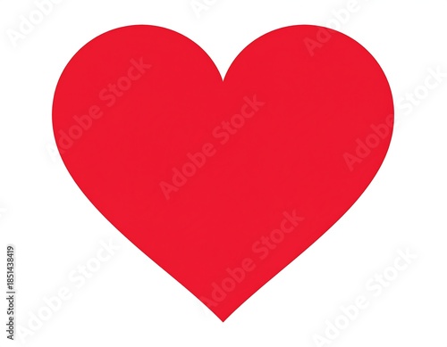 Simple illustration of a red heart shape on a white background