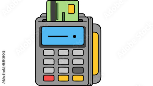 Payment Terminal Icon with Credit Card