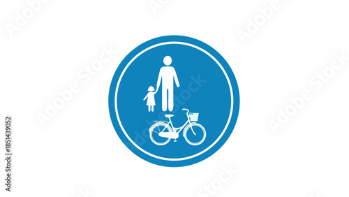 Pedestrian and Bicycle Lane Symbol