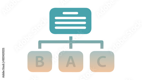 Organizational Chart Icon with Boxes and Lines