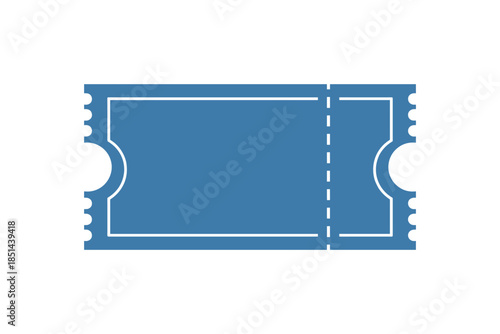 A blue pass with a white border and tear line, perfect for events, concerts, or theater entries.