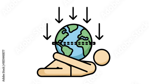 Person Underneath Crushing Globe Icon