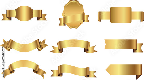 Golden Ribbon Banners and Labels