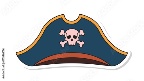 Pirate Hat with Skull and Crossbones Icon