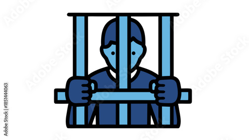 Prisoner Behind Bars Icon