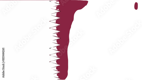 Qatar Flag Vector Graphic: Maroon Serrated Edge on White Background