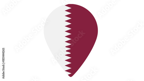 Qatar Flag Location Pin Icon