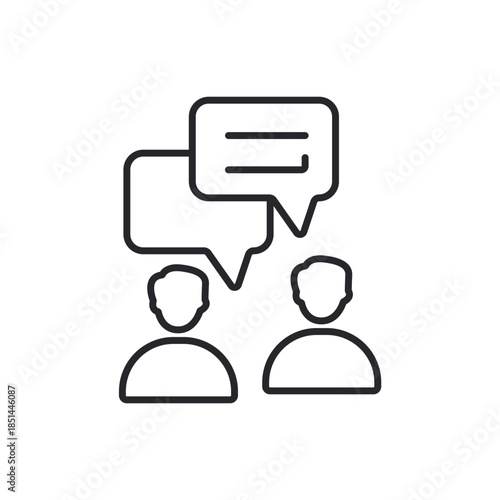 discussion icons outline and Flat Style,transparent background