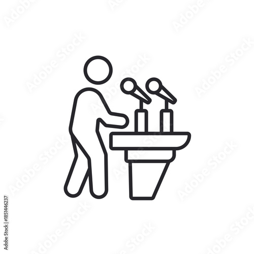 discourse icons outline and Flat Style,transparent background