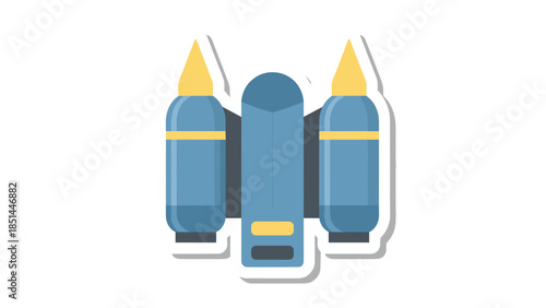 Retro Sci-Fi Rocket Ship Illustration - Vector Icon