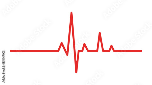 Red Heartbeat Line Graph - Medical ECG Pulse Wave Icon