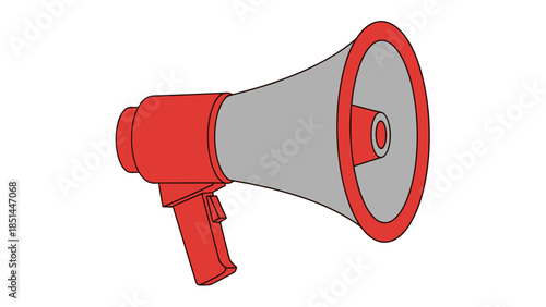 Red Megaphone Icon - Amplifying Sound and Communication