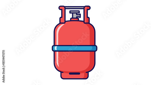 Red LPG Gas Cylinder Icon - Clean Flat Design