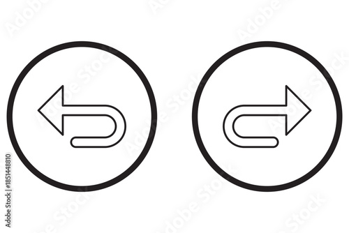 Redo Arrow Return Icon Set Turn right direction symbols in outline style