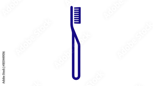 Simple Blue Toothbrush Icon on White Background
