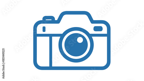 Simple Blue Camera Icon Vector Graphic