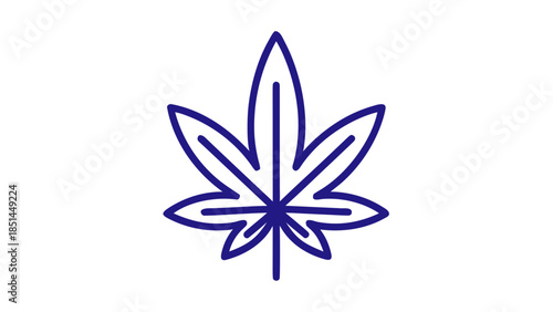 Simple Blue Cannabis Leaf Icon