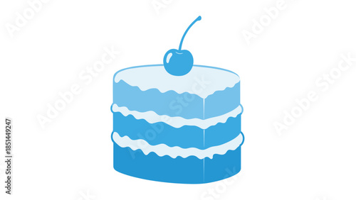 Simple Blue Layer Cake with Cherry on Top - Icon