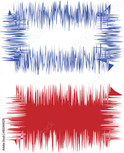 Abstract Audio Waveform Visualization Blue and Red Sound Signal Background