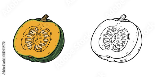 シンプルなかぼちゃのアイコンイラスト