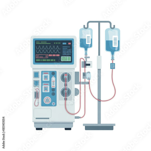 Hemodialysis Machine Vector Illustration