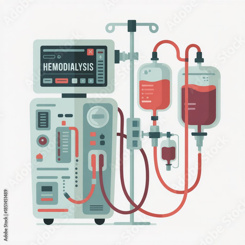Hemodialysis Machine Vector Illustration