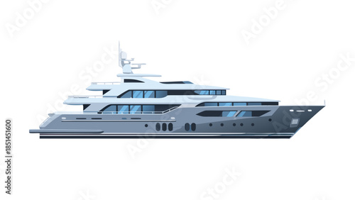 Sleek Luxury Motor Yacht Illustration