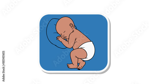 Sleeping Newborn Baby Icon: Peaceful Rest and Innocence