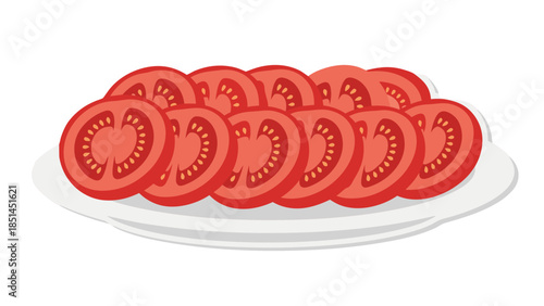 Sliced Tomatoes on a White Plate